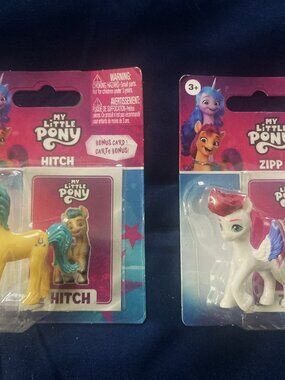 2024 New My Little Pony Miniatures/Small (Zipp and Hitch) Figurines with Cards